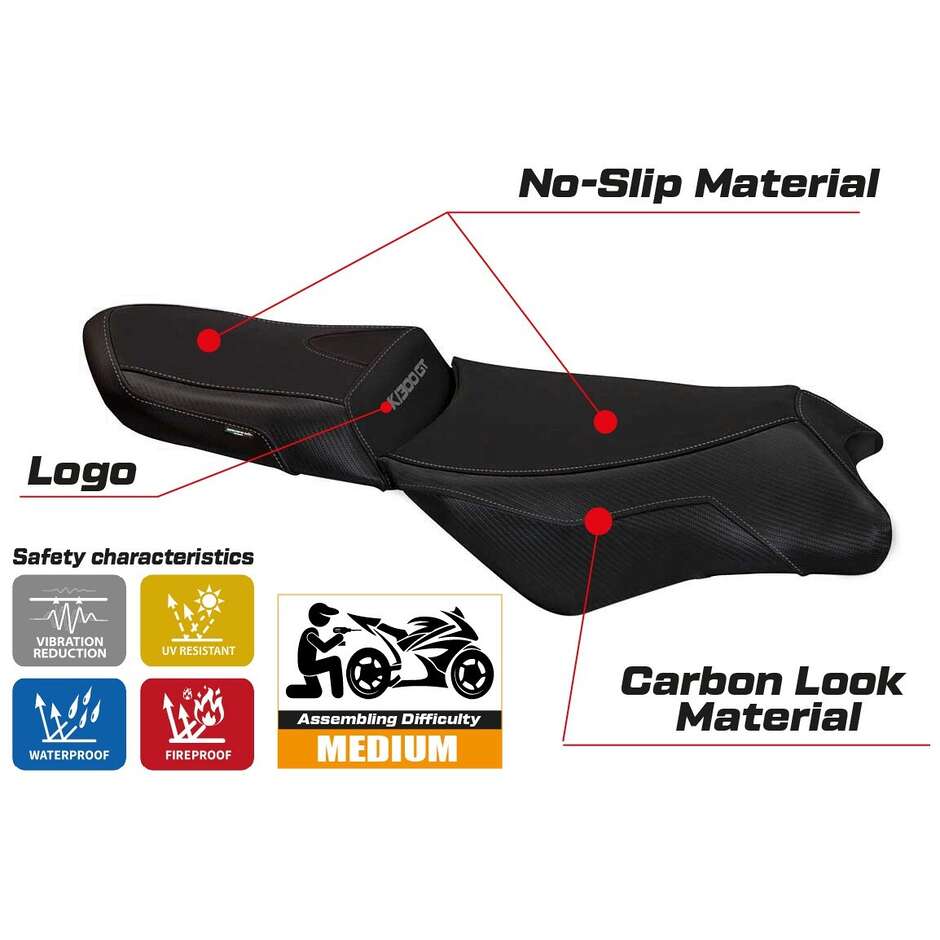Rivestimento Sella TPZ Italia Specifico Per BMW K 1300 GT 2009 - 2011 Modello Anapa 1 Comfort System