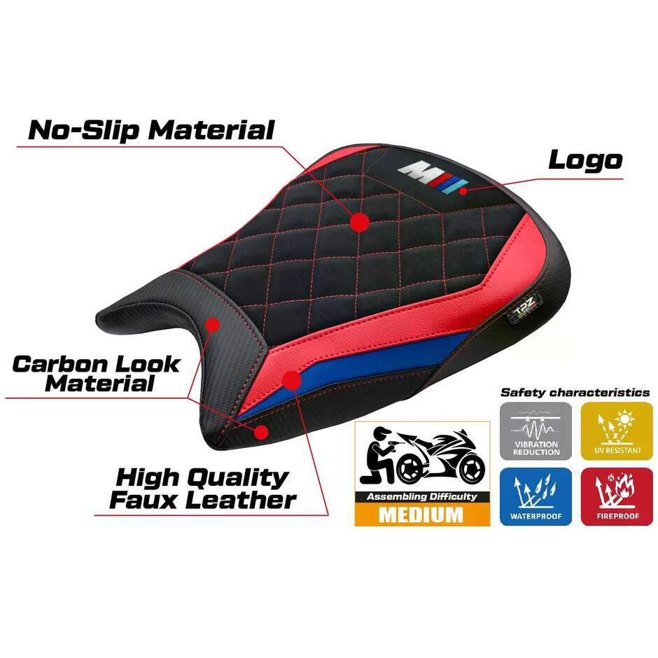 Rivestimento Sella TPZ Italia Specifico Per BMW M 1000 RR 2023-2025 Modello Melk Velvet
