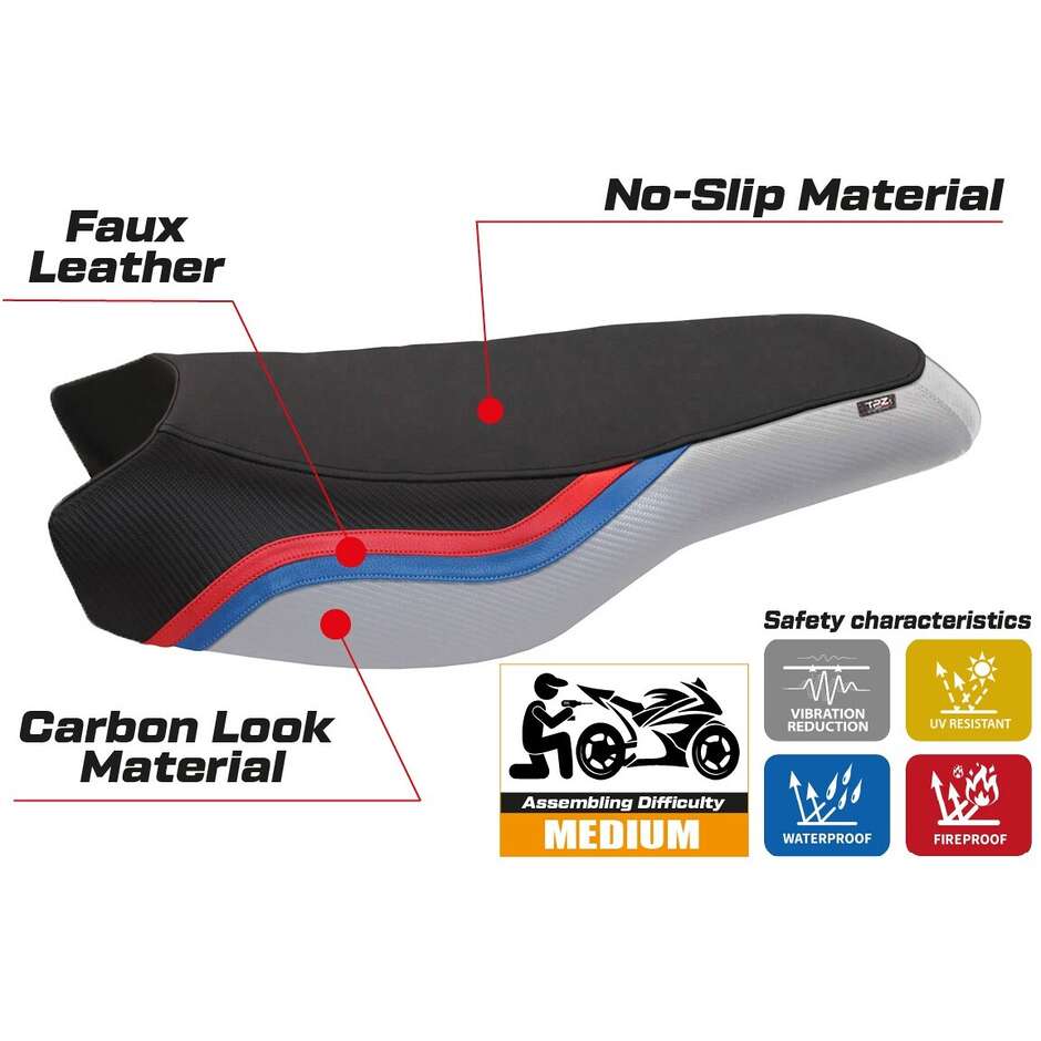Rivestimento Sella TPZ Italia Specifico Per BMW R 1200/1250 GS Rallye 2017 - 2024 Modello Bonn 2