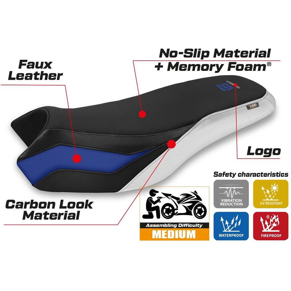 Rivestimento Sella TPZ Italia Specifico Per BMW R 1200/1250 GS Rallye 2017 - 2024 Modello Sa Dao Comfort System