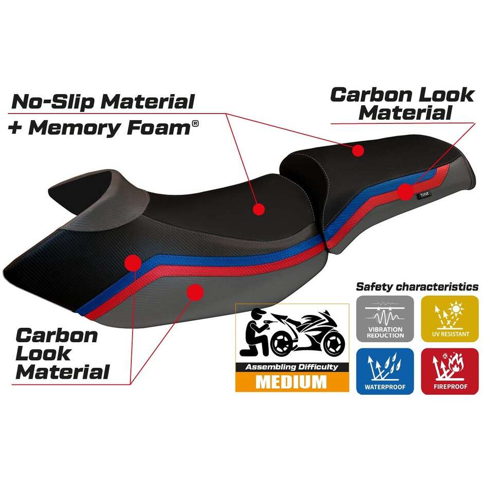 Rivestimento Sella TPZ Italia Specifico Per BMW R 1200 GS 2005 - 2012 Modello Lione 1 Comfort System