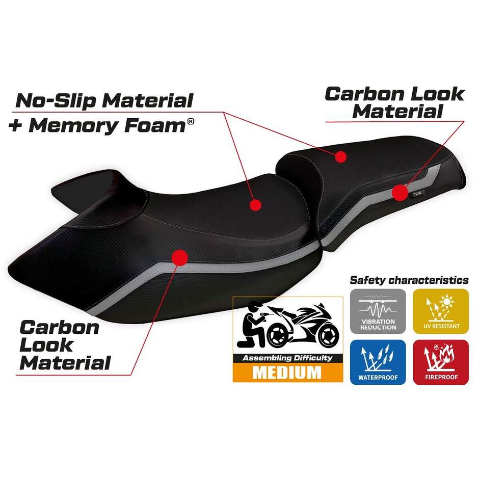 Rivestimento Sella TPZ Italia Specifico Per BMW R 1200 GS 2005 - 2012 Modello Lione 4 Comfort System