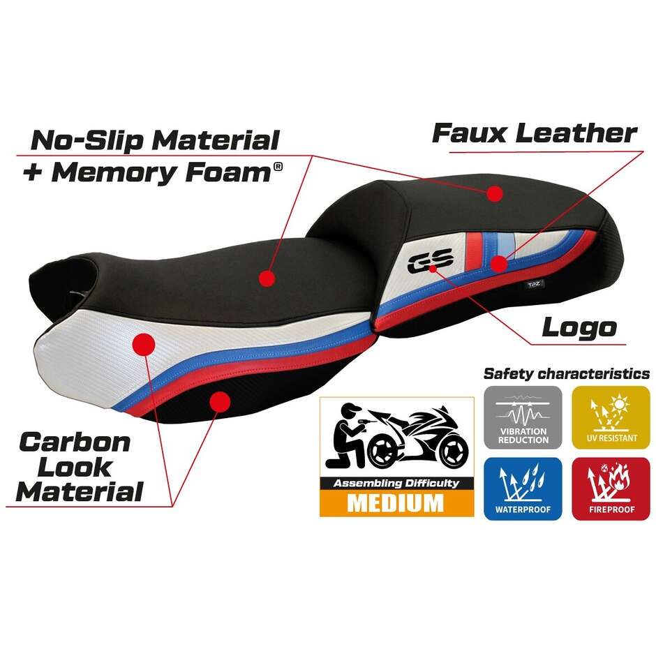 Rivestimento Sella TPZ Italia Specifico Per BMW R 1200 GS 2013 - 2018 Modello Heating Comfort System