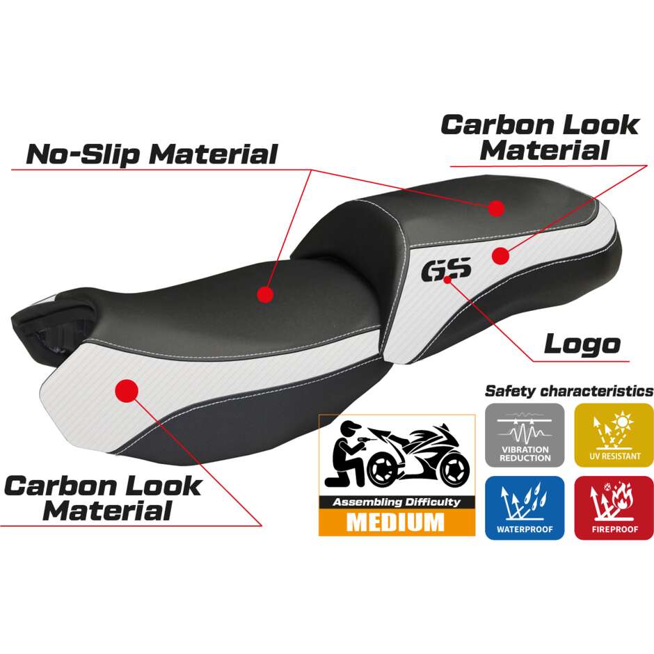 Rivestimento Sella TPZ Italia Specifico Per BMW R 1200 GS 2013 - 2018 Modello Ortigia 2