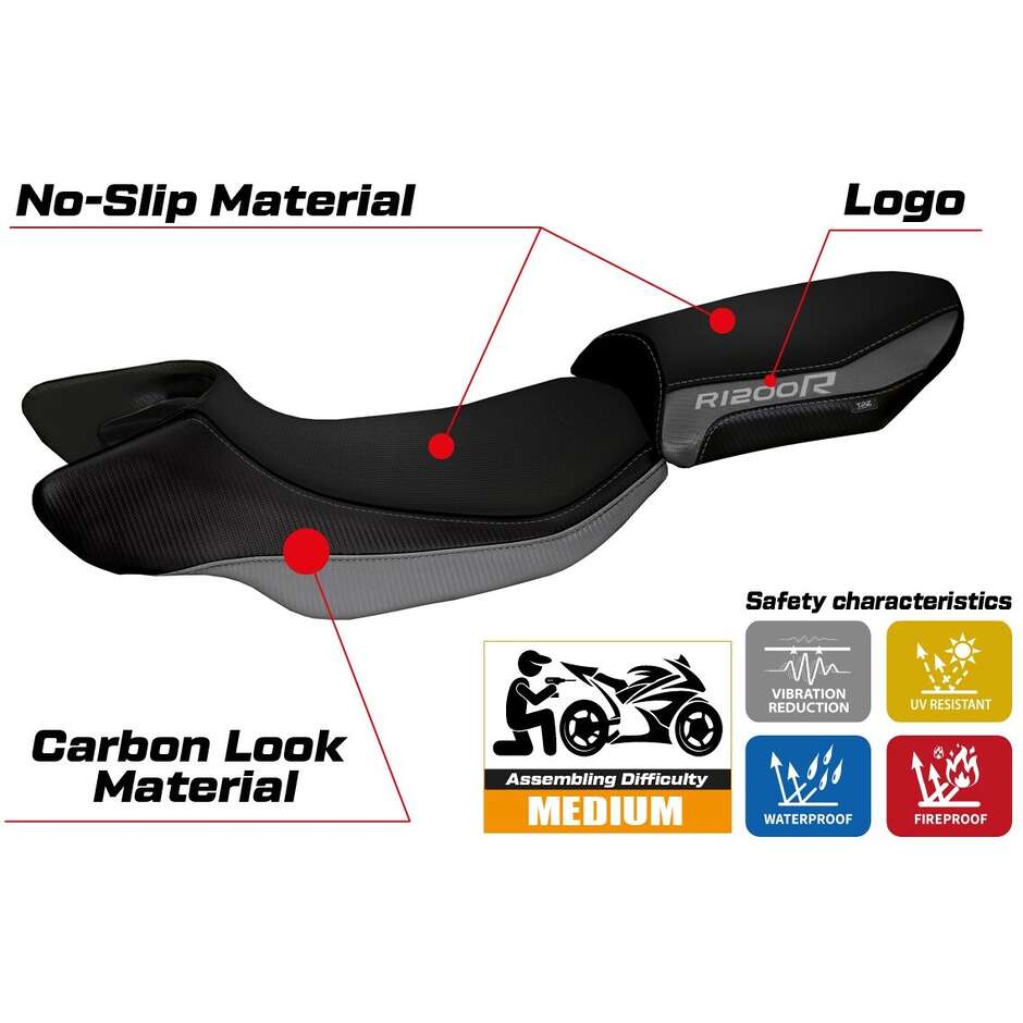 Rivestimento Sella TPZ Italia Specifico Per BMW R 1200 R  2015 - 2018 Modello Aurelia Color 2