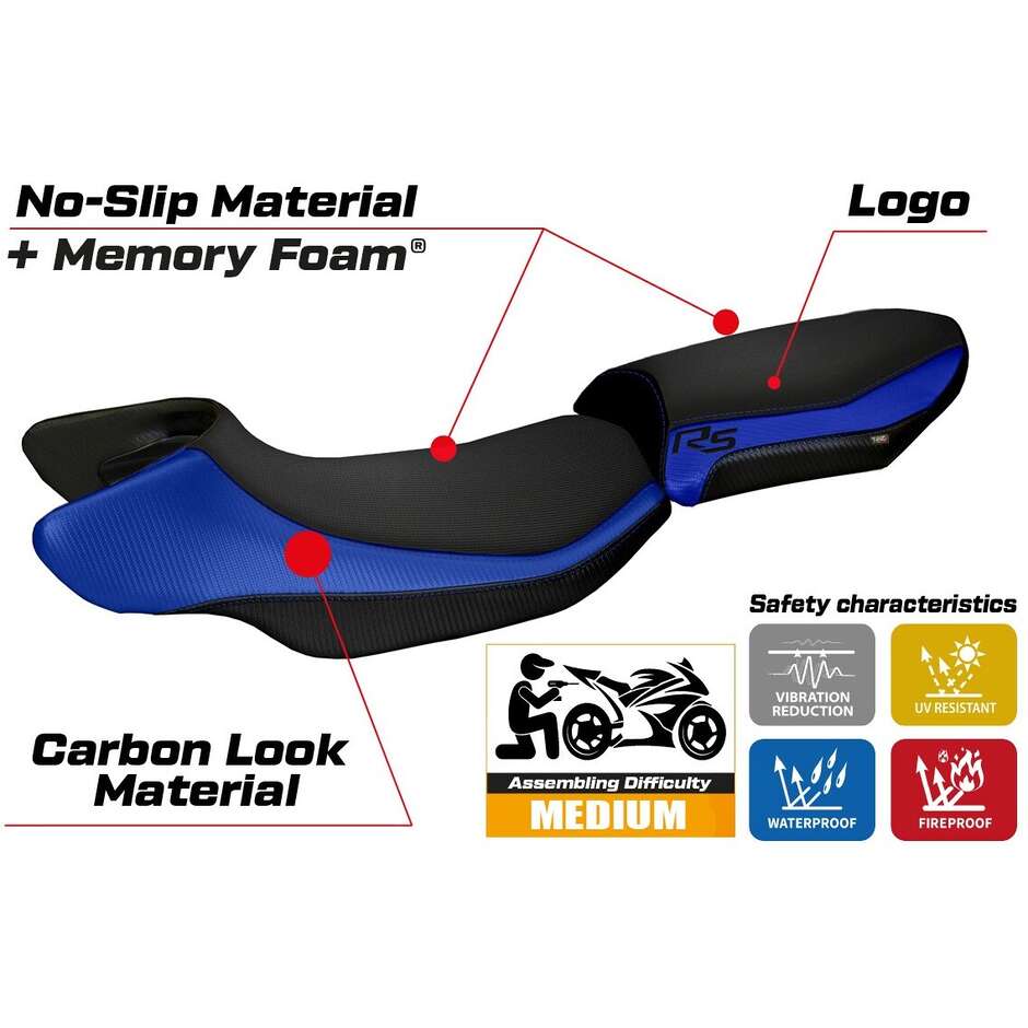 Rivestimento Sella TPZ Italia Specifico Per BMW R 1200 RS 2015 - 2019 Modello Aurelia Color RS Comfort System
