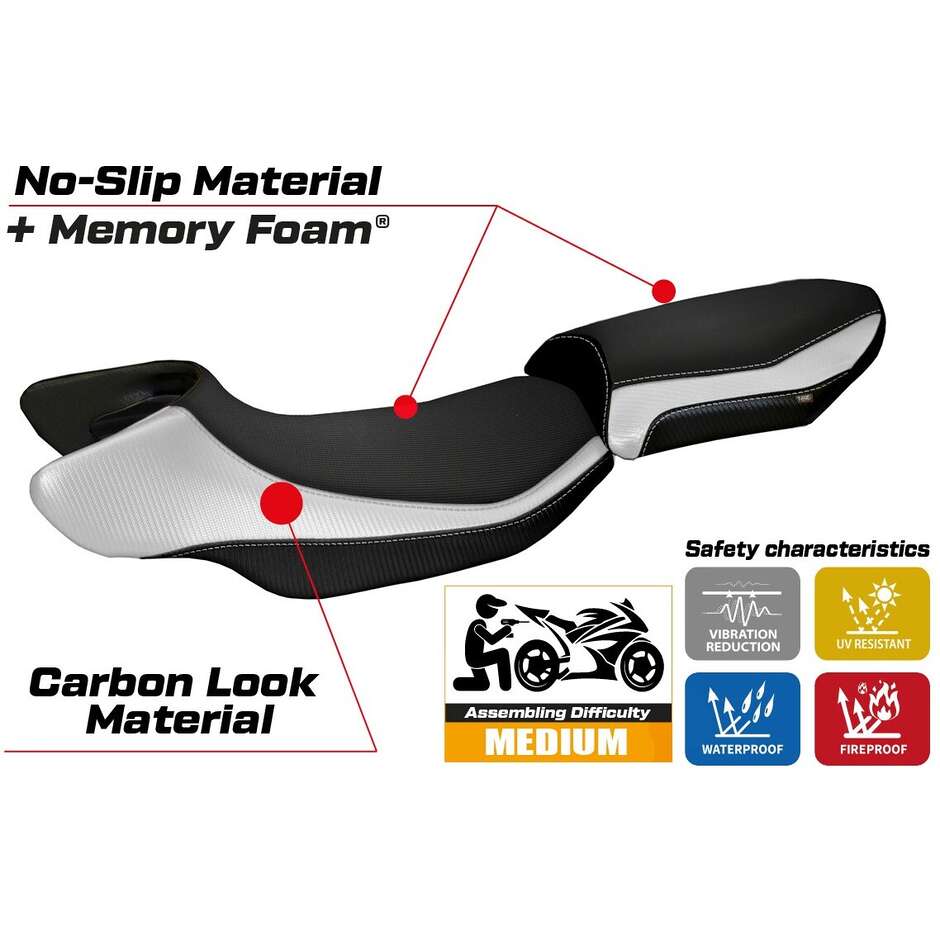 Rivestimento Sella TPZ Italia Specifico Per BMW R 1200 RS 2015 - 2019 Modello Aurelia Color RS Comfort System