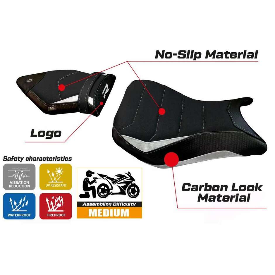 Rivestimento Sella TPZ Italia Specifico Per BMW S 1000 R  2014  2020 Modello Fulda 2 Ultragrip
