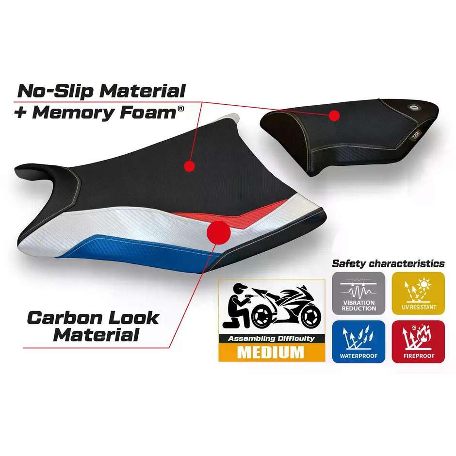 Rivestimento Sella TPZ Italia Specifico Per BMW S 1000 RR 2009  2011 Modello Essen Special Color Comfort System