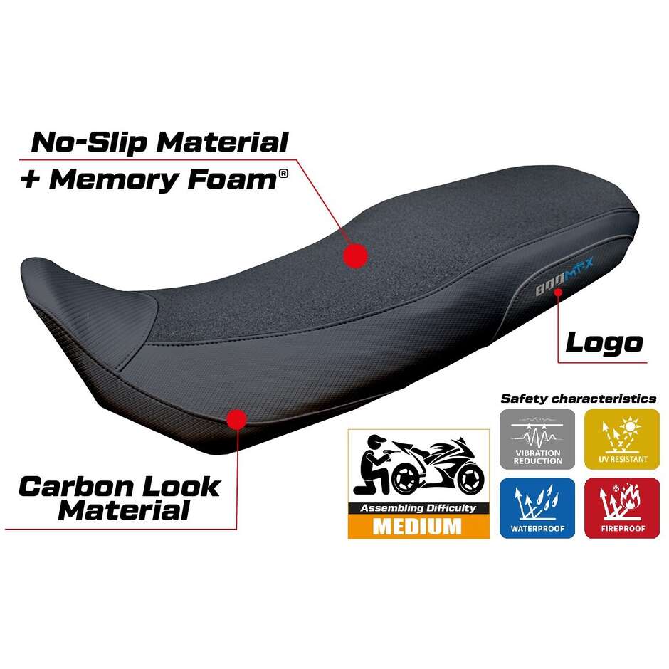 Rivestimento Sella TPZ Italia Specifico Per CF Moto 800 MTX 2025 Modello Poulx Ultragrip Comfort System