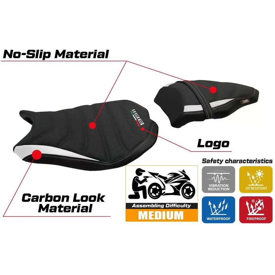 Rivestimento Sella TPZ Italia Specifico Per Ducati 848 / 1098 / 1198 2007  2013 Modello Cervia Ultragrip