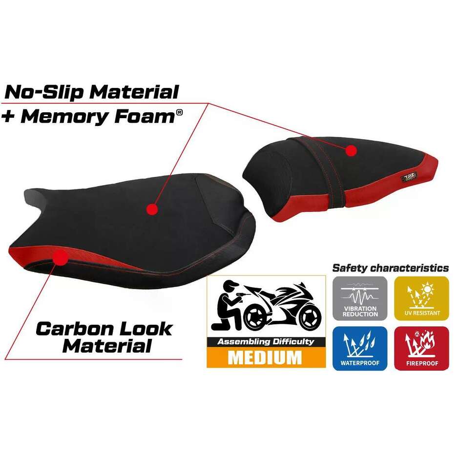 Rivestimento Sella TPZ Italia Specifico Per Ducati 848 / 1098 / 1198 2007  2013 Modello Cervia Velvet Comfort System