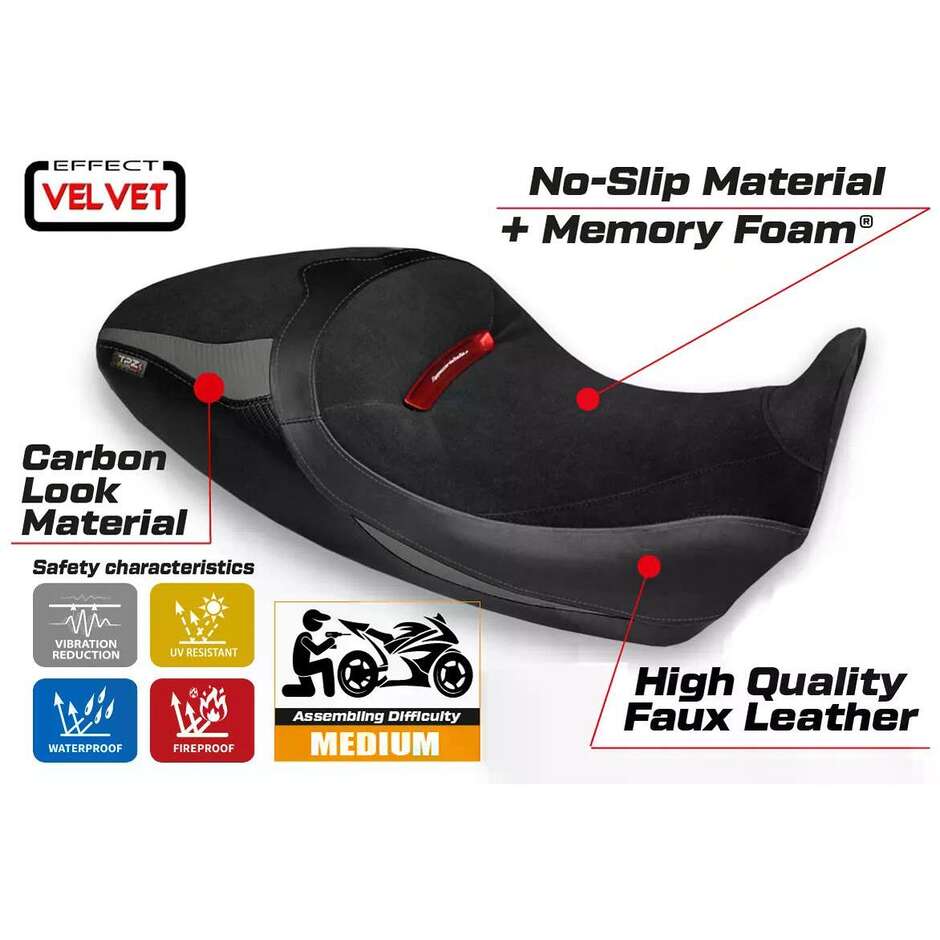 Rivestimento Sella TPZ Italia Specifico Per Ducati Diavel 1260 S 2019  2022 Modello Costanza 1 Velvet Comfort System