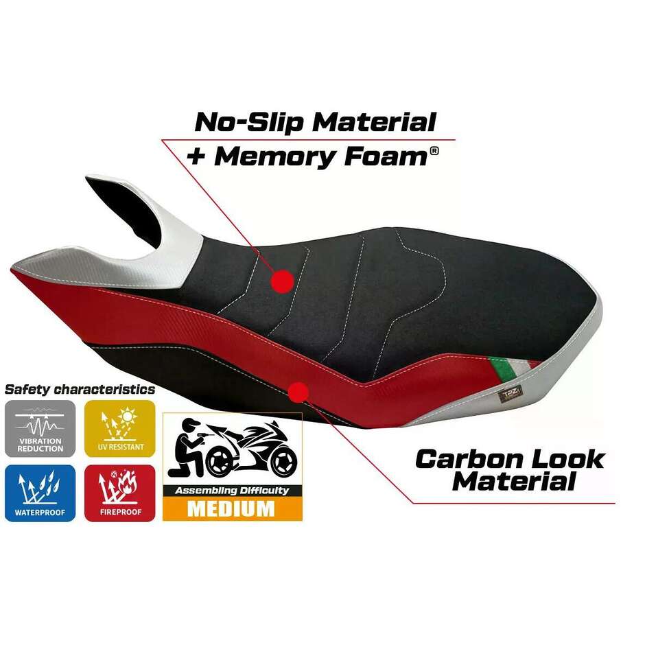 Rivestimento Sella TPZ Italia Specifico Per Ducati Hypermotard 796 / 1100 / 1100 EVO 2007  2012 Modello Medea 2 Comfort System