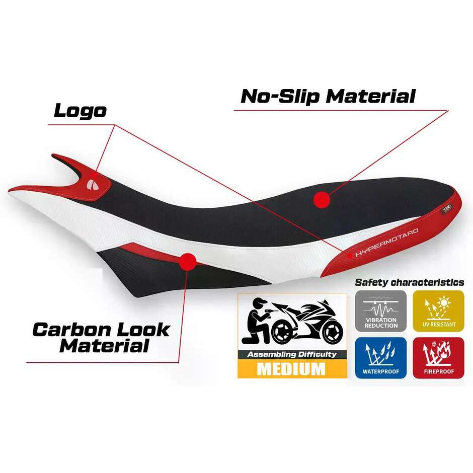 Rivestimento Sella TPZ Italia Specifico Per Ducati Hypermotard 950 20192025 Modello Cuba 1