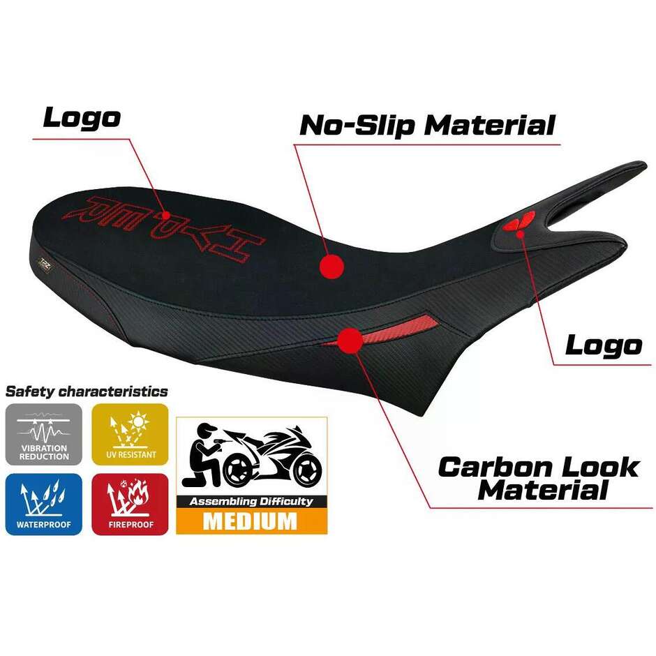 Rivestimento Sella TPZ Italia Specifico Per Ducati Hypermotard 950 20192025 Modello Hyperconcept Velvet