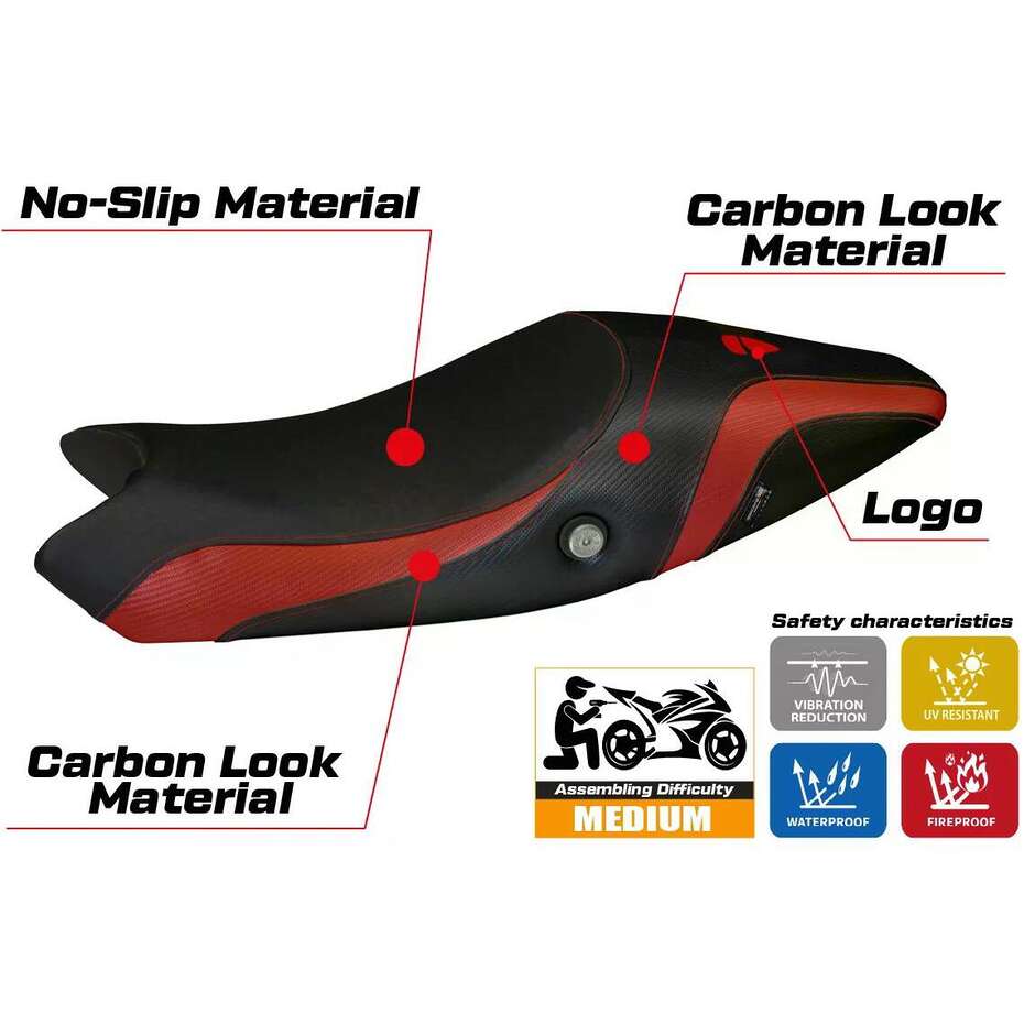Rivestimento Sella TPZ Italia Specifico Per Ducati Monster 1100 EVO 2009  2013 Modello Logos Carbon Colat