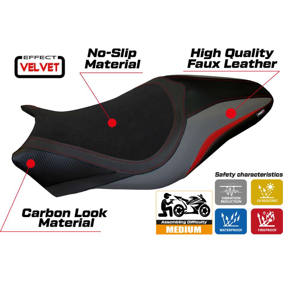 Rivestimento Sella TPZ Italia Specifico Per Ducati Monster 821 / 1200 2017  2020 Modello Valencia Velvet
