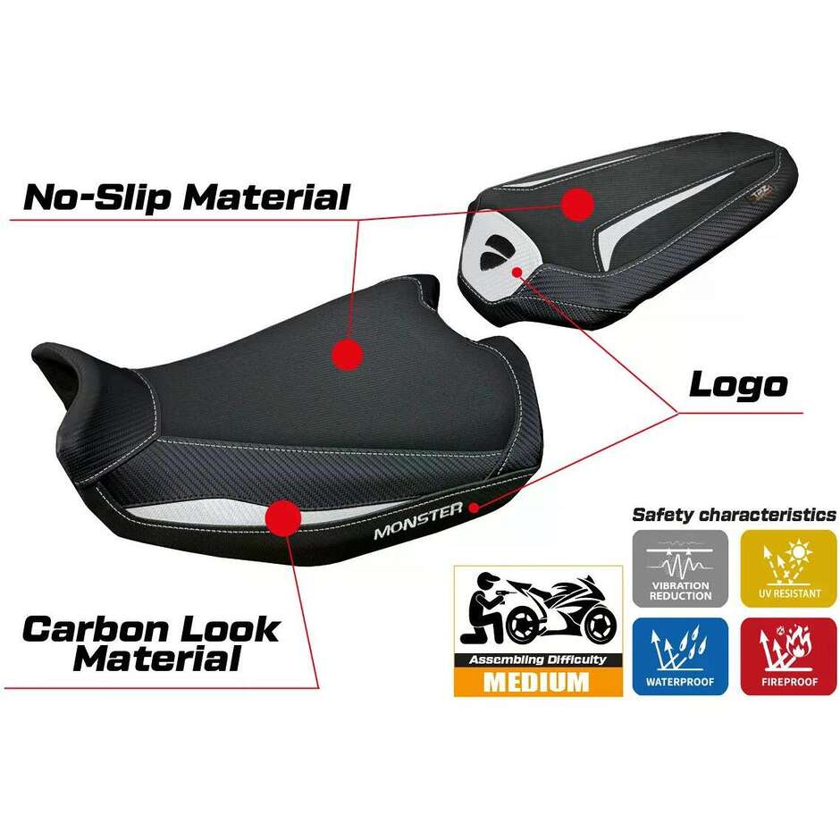 Rivestimento Sella TPZ Italia Specifico Per Ducati Monster 937950 20212025 Modello Linosa
