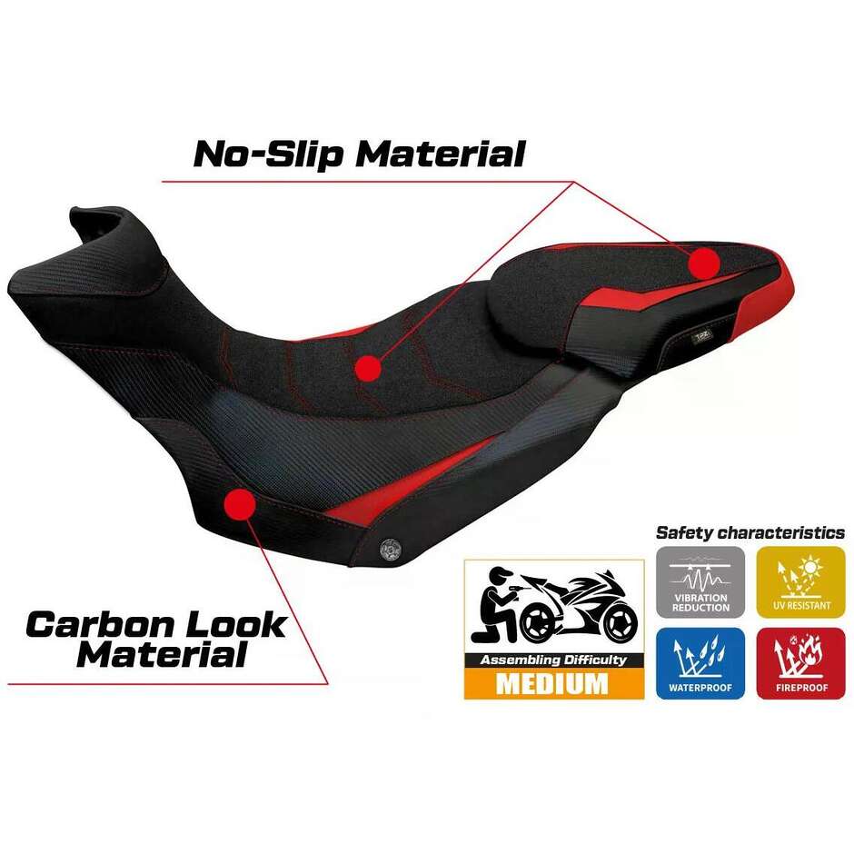 Rivestimento Sella TPZ Italia Specifico Per Ducati Multistrada 1200 / 1260 Enduro 2016  2021 Modello Lux 2 Ultragrip