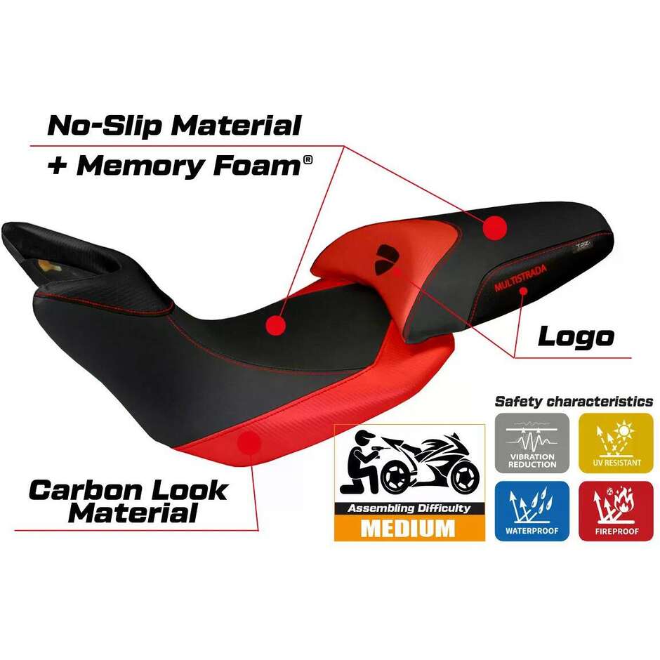 Rivestimento Sella TPZ Italia Specifico Per Ducati Multistrada 1200 2012  2014 Modello Noto Comfort System