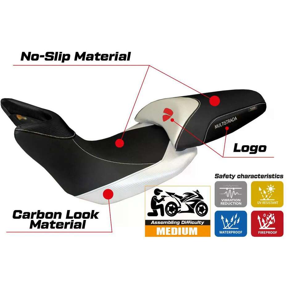 Rivestimento Sella TPZ Italia Specifico Per Ducati Multistrada 1200 2012  2014 Modello Noto