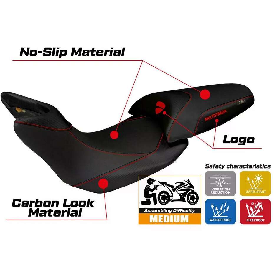 Rivestimento Sella TPZ Italia Specifico Per Ducati Multistrada 1200 2012  2014 Modello Noto