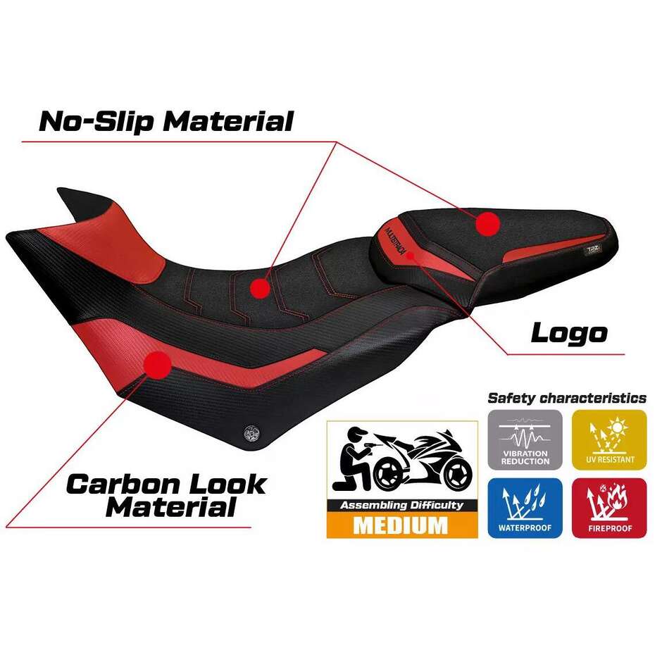 Rivestimento Sella TPZ Italia Specifico Per Ducati Multistrada 950 2017  2021 Modello Slapy Ultragrip