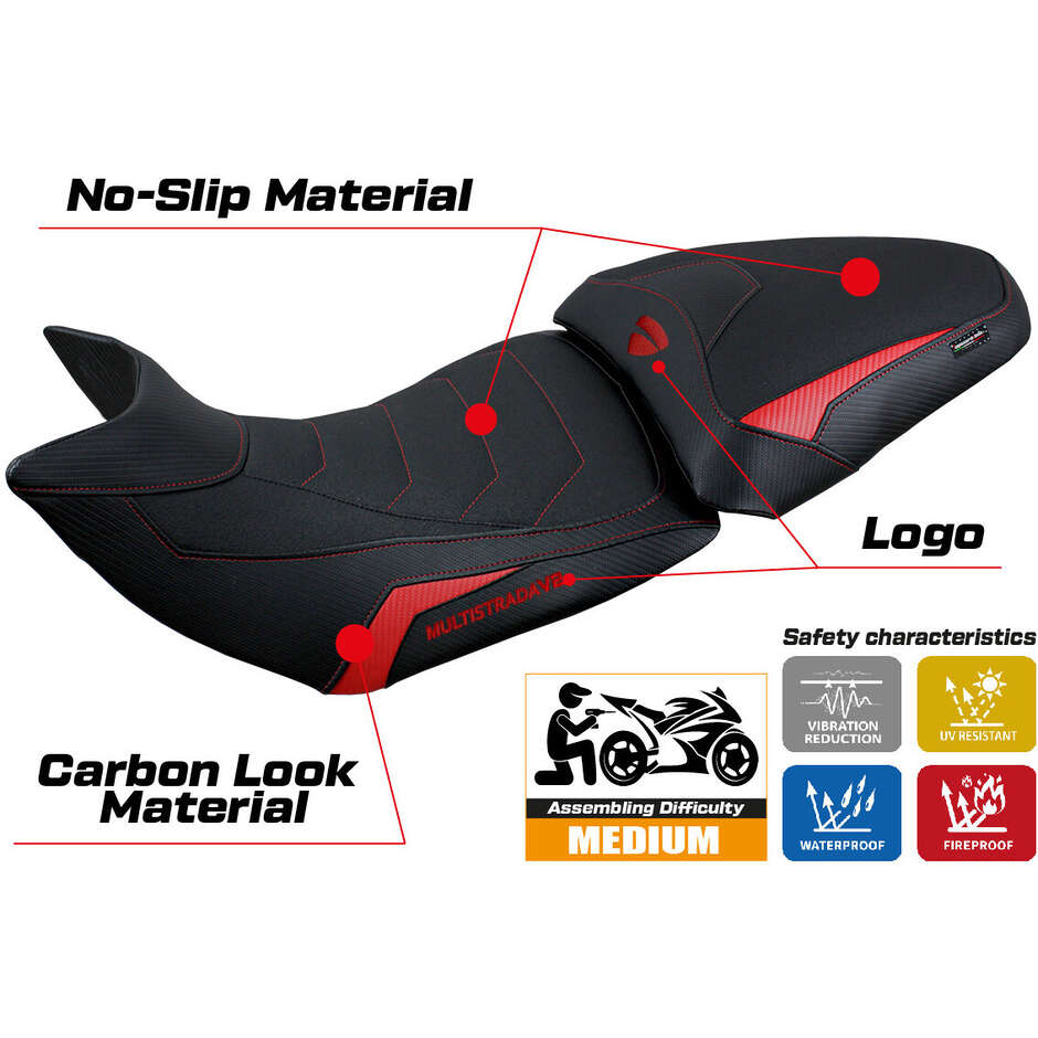 Rivestimento Sella TPZ Italia Specifico Per Ducati Multistrada V2 2021  2024 Modello Haria Ultragrip