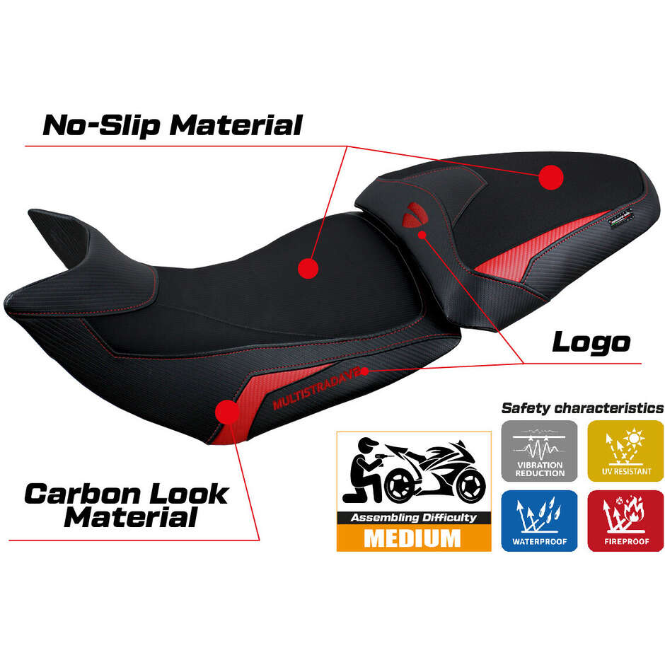 Rivestimento Sella TPZ Italia Specifico Per Ducati Multistrada V2 2021  2024 Modello Haria