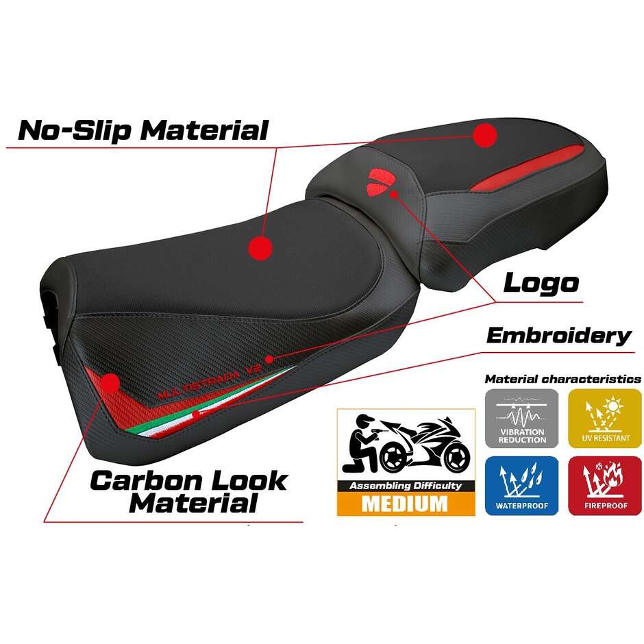 Rivestimento Sella TPZ Italia Specifico Per Ducati Multistrada V2 2025 Modello Aura