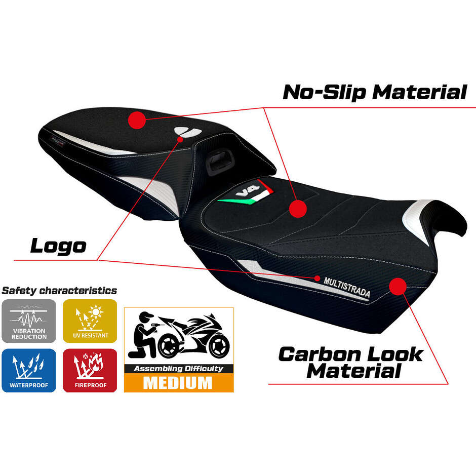 Rivestimento Sella TPZ Italia Specifico Per Ducati Multistrada V4 20212025 Modello Adelaide Ultragrip