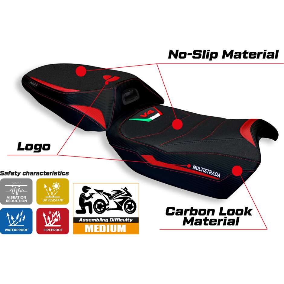 Rivestimento Sella TPZ Italia Specifico Per Ducati Multistrada V4 20212025 Modello Adelaide Ultragrip