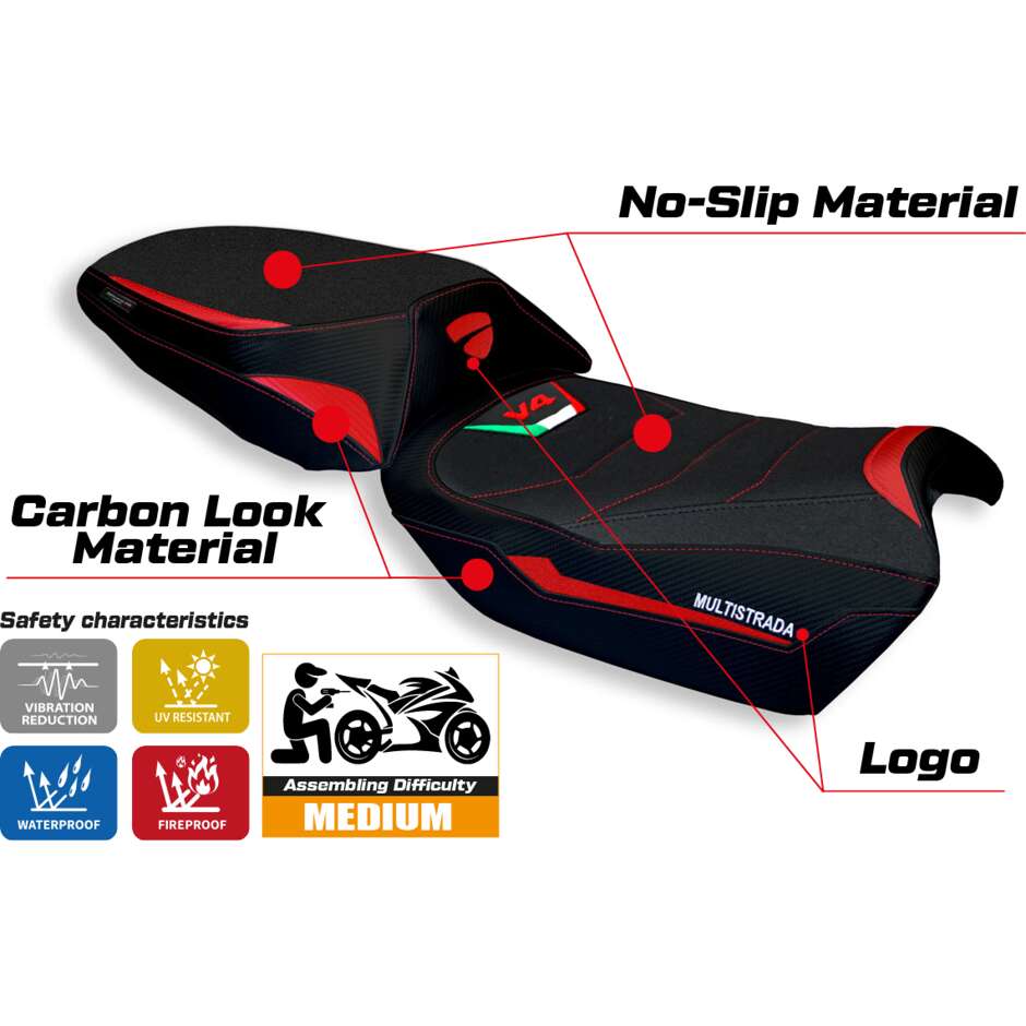 Rivestimento Sella TPZ Italia Specifico Per Ducati Multistrada V4 20212025 Modello Hama Ultragrip