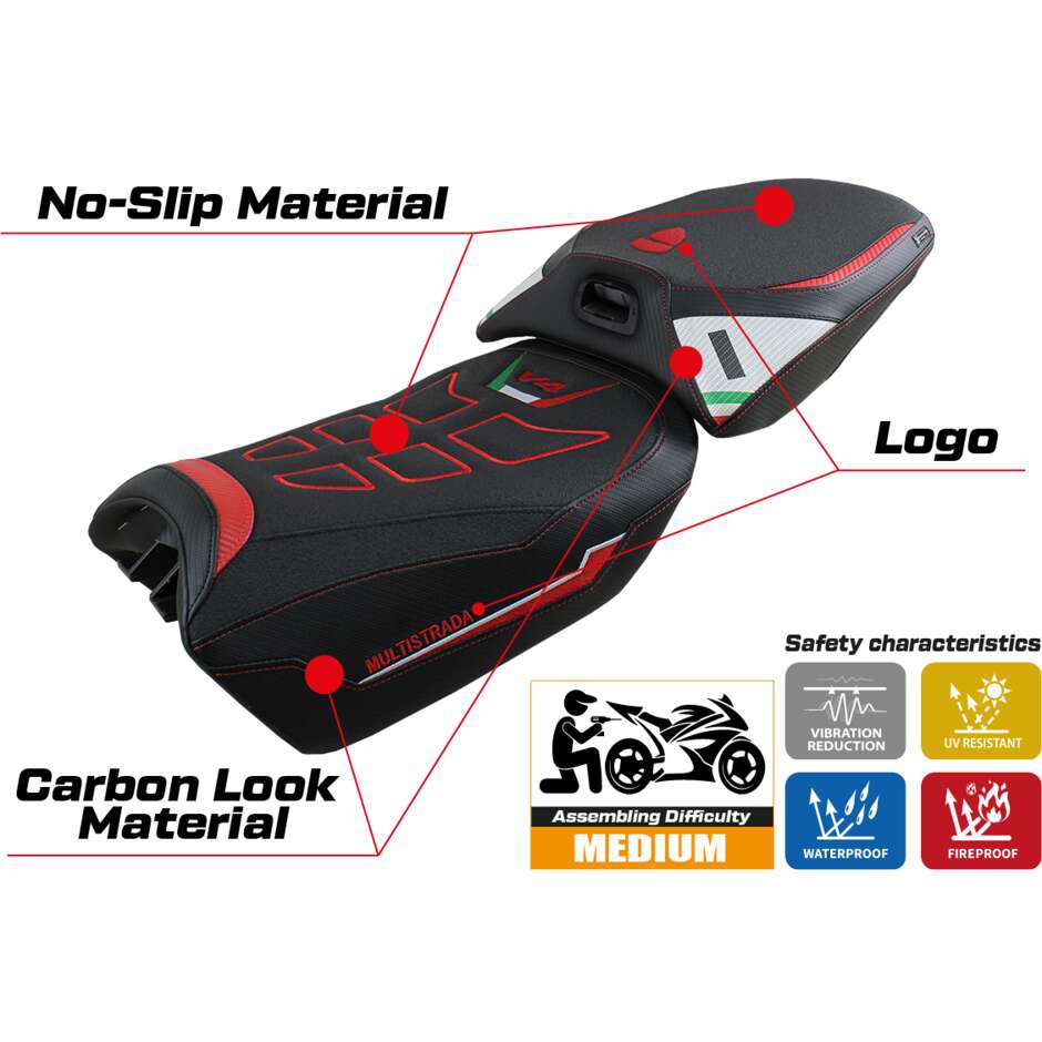 Rivestimento Sella TPZ Italia Specifico Per Ducati Multistrada V4 20222025 Modello Meknes Ultragrip