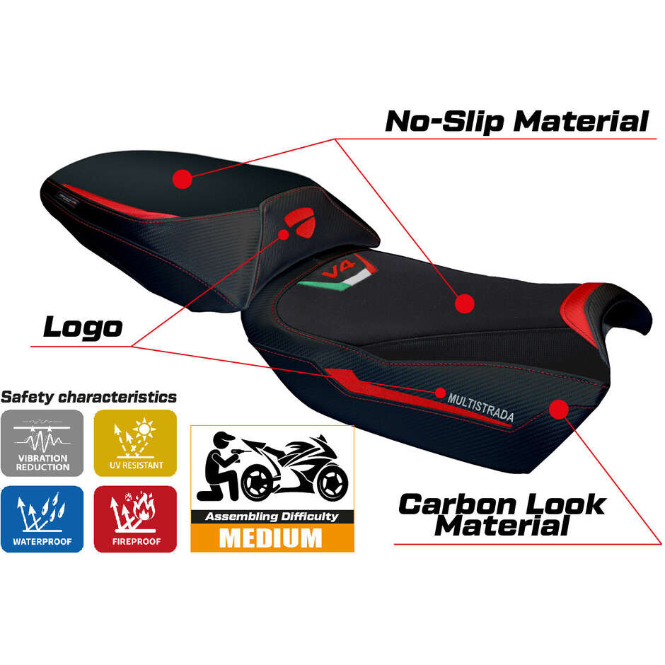 Rivestimento Sella TPZ Italia Specifico Per Ducati Multistrada V4 Rally 20232025 Modello Adria