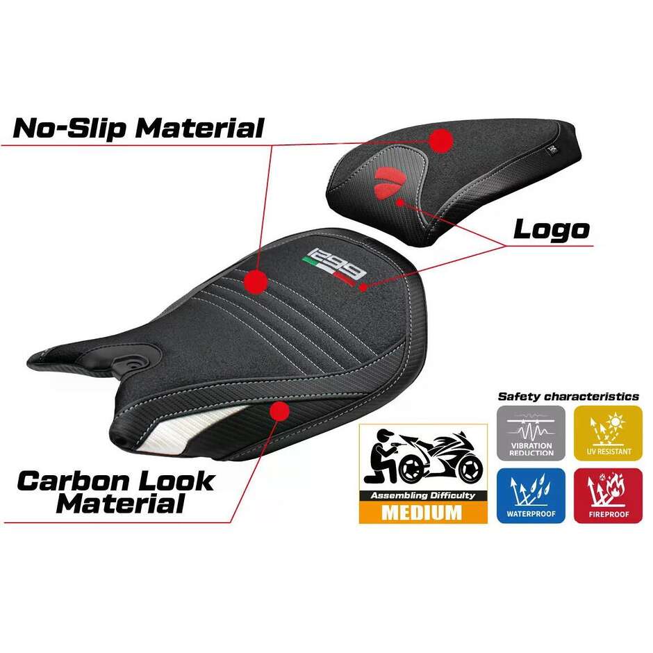 Rivestimento Sella TPZ Italia Specifico Per Ducati Panigale 1299 20152018 Modello Dervio Ultragrip