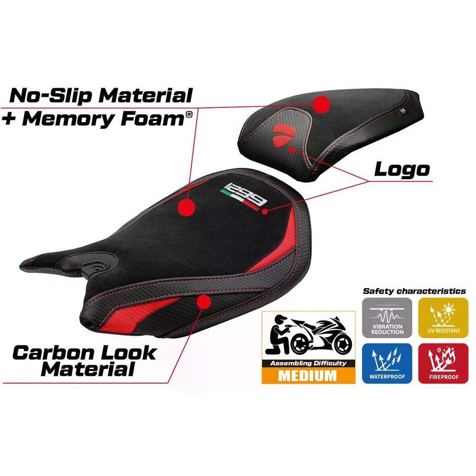 Rivestimento Sella TPZ Italia Specifico Per Ducati Panigale 1299 20152018 Modello Dervio Velvet Comfort System
