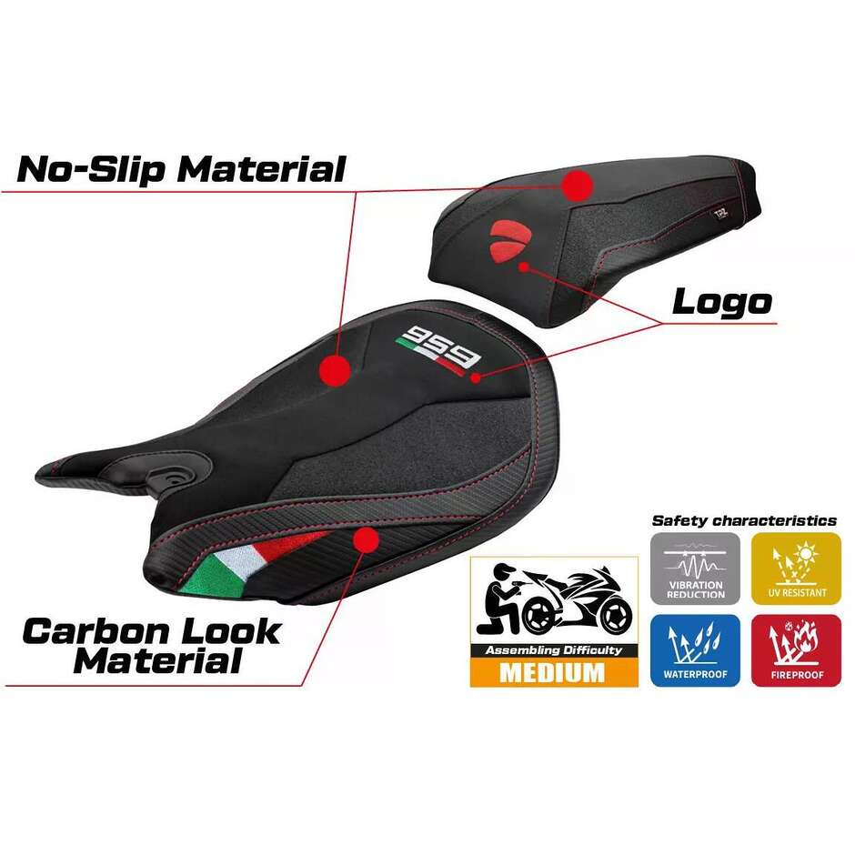 Rivestimento Sella TPZ Italia Specifico Per Ducati Panigale 959 20162018 Modello Noci Velvet Ultragrip
