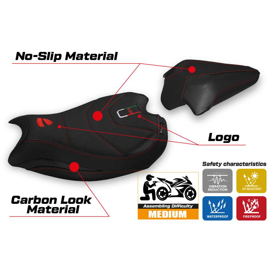 Rivestimento Sella TPZ Italia Specifico Per Ducati Panigale V2 2020  2024 Modello Galati Ultragrip