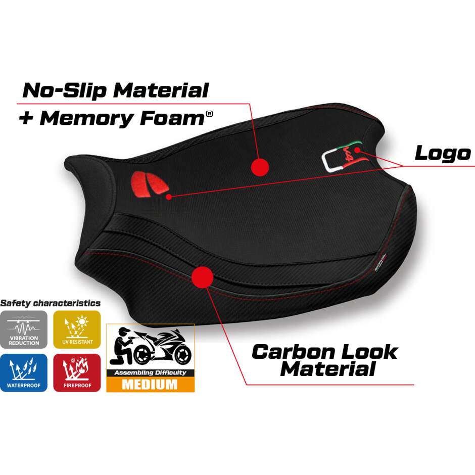 Rivestimento Sella TPZ Italia Specifico Per Ducati Panigale V4 2018  2024 Modello Glinka Comfort System