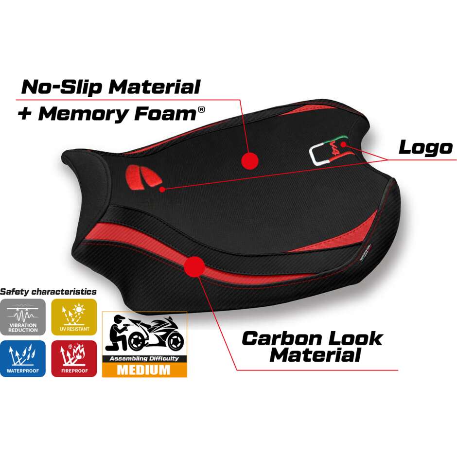 Rivestimento Sella TPZ Italia Specifico Per Ducati Panigale V4 2018  2024 Modello Glinka Comfort System