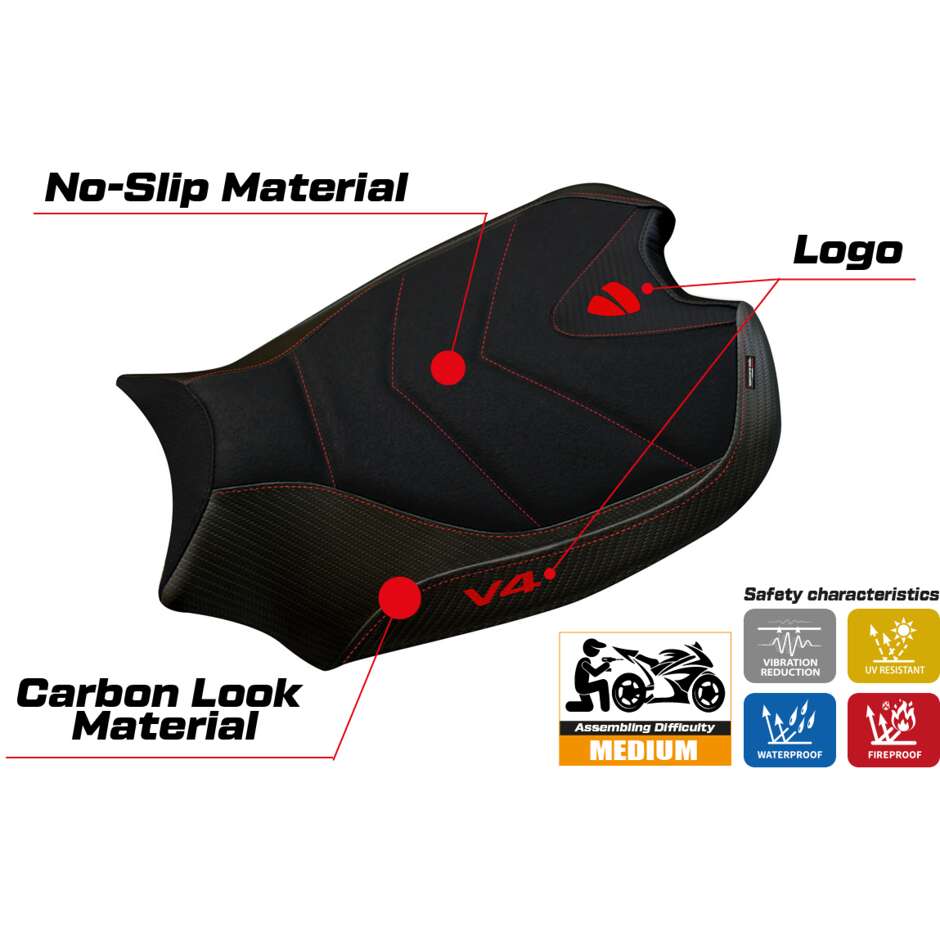 Rivestimento Sella TPZ Italia Specifico Per Ducati Panigale V4 2018  2024 Modello Wanaka 1 Ultragrip