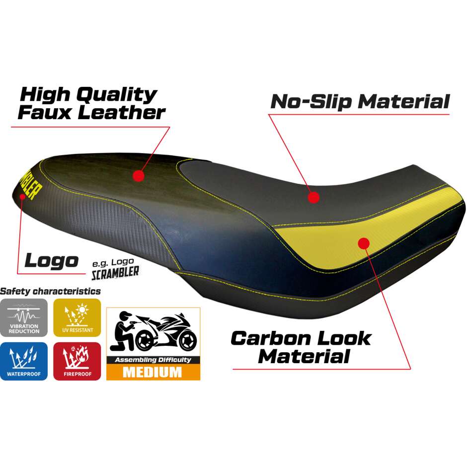 Rivestimento Sella TPZ Italia Specifico Per Ducati Scrambler 400 / 800 / 1100 2015  2024 Modello Capri