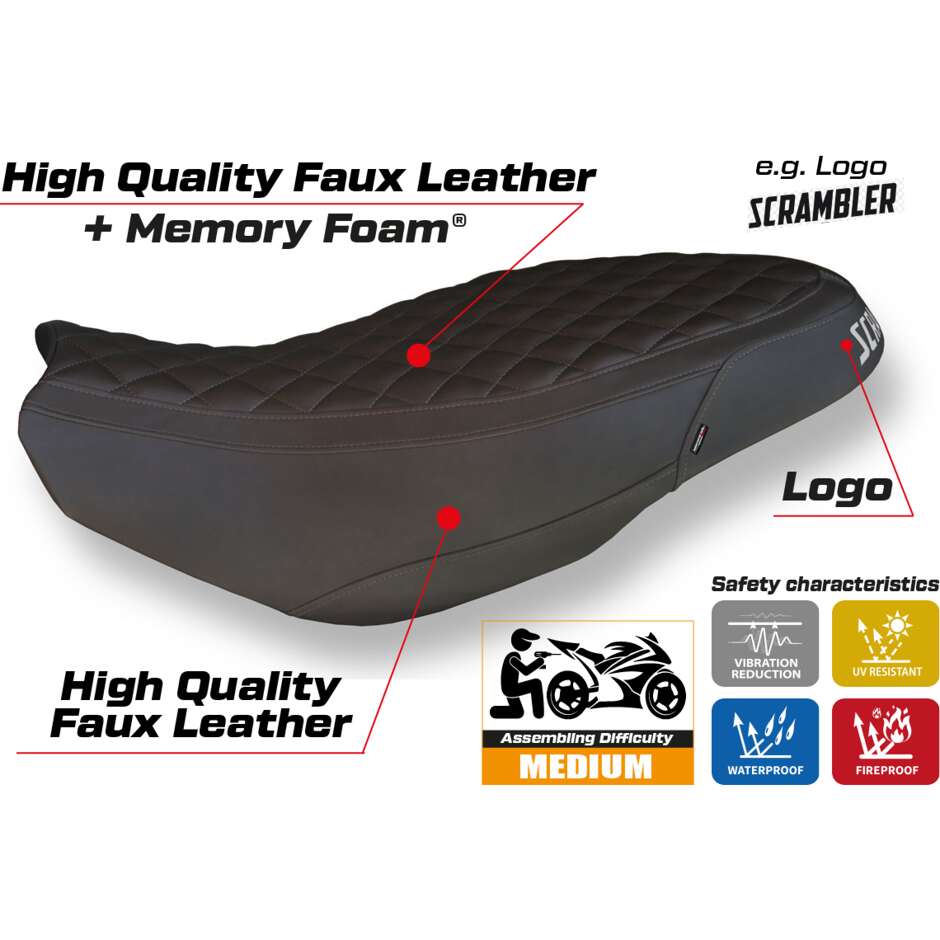 Rivestimento Sella TPZ Italia Specifico Per Ducati Scrambler 400 / 800 / 1100 2015  2024 Modello Vintage Comfort System