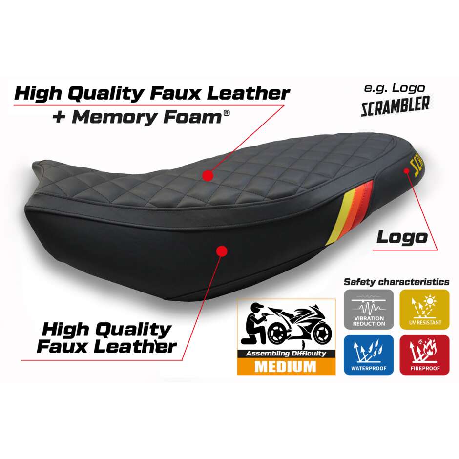 Rivestimento Sella TPZ Italia Specifico Per Ducati Scrambler 400 / 800 / 1100 2015  2024 Modello Vintage Comfort System