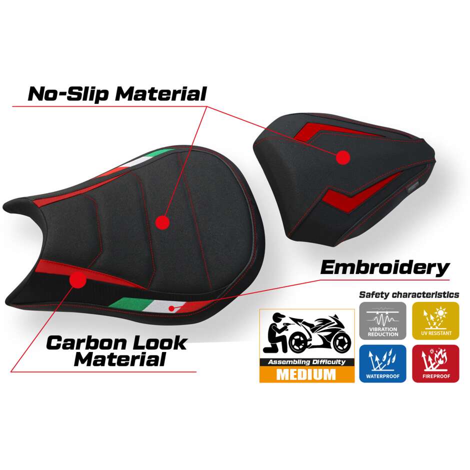 Rivestimento Sella TPZ Italia Specifico Per Ducati Streetfighter 2009  2015 Modello Florida Trico Ultragrip