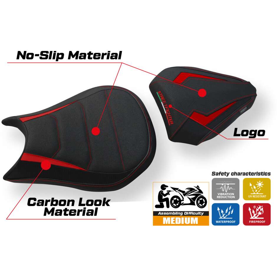 Rivestimento Sella TPZ Italia Specifico Per Ducati Streetfighter 2009  2015 Modello Florida Ultragrip
