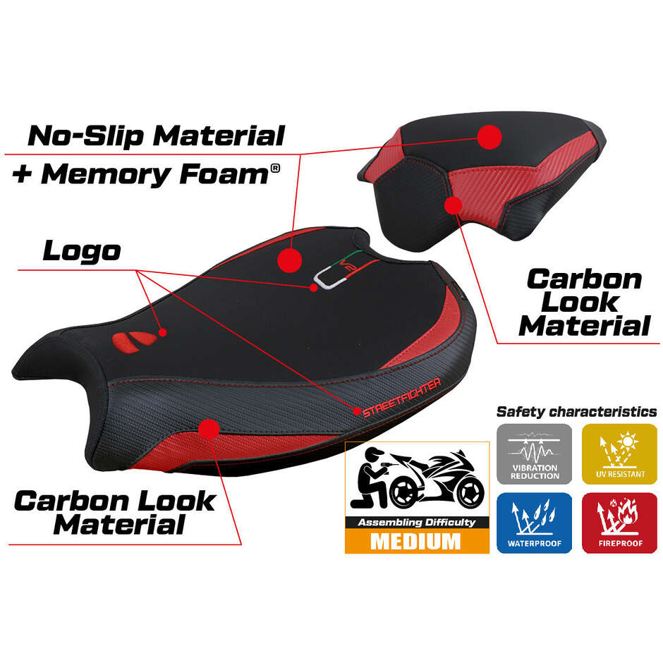 Rivestimento Sella TPZ Italia Specifico Per Ducati Streetfighter V2 2022  2024 Modello Mina Comfort System