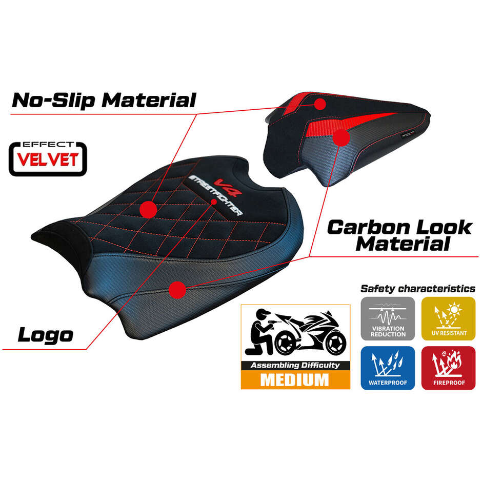 Rivestimento Sella TPZ Italia Specifico Per Ducati Streetfighter V4 2020  2024 Modello Osaka Velvet